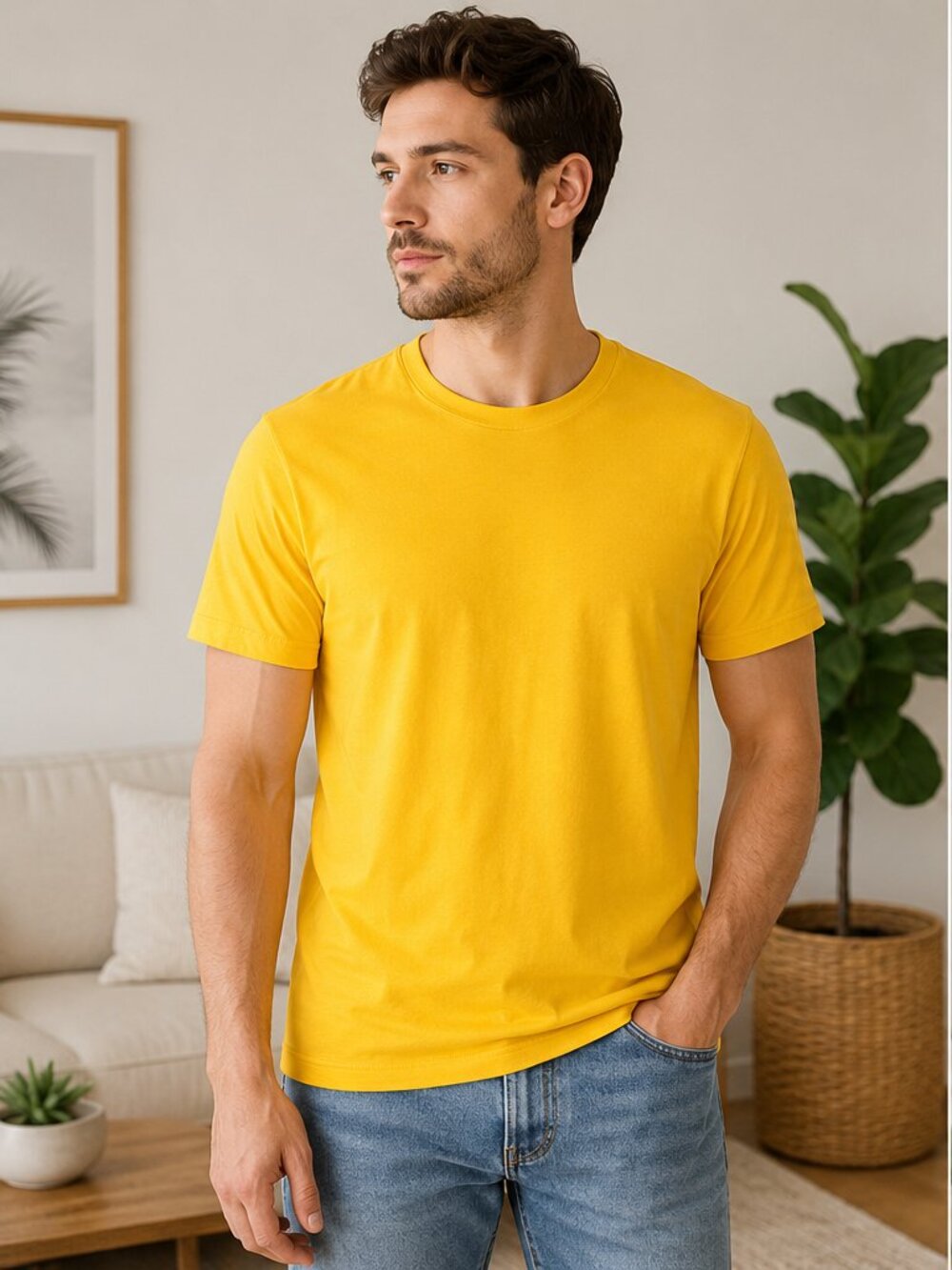 Goodfellow & Co Game Day Tee Yellow Gold Crew Neck T-Shirt Men's Medium NWT